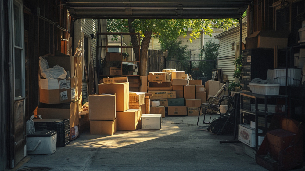 Miscellaneous items being sold at a yard sale